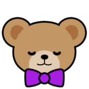 อิโมจิไลน์ Teddy Bear Face EMOJI[PURPLE]