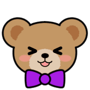 อิโมจิไลน์ Teddy Bear Face EMOJI[PURPLE]