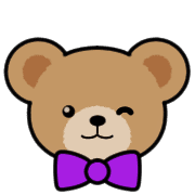 อิโมจิไลน์ Teddy Bear Face EMOJI[PURPLE]