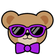 อิโมจิไลน์ Teddy Bear Face EMOJI[PURPLE]