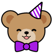 อิโมจิไลน์ Teddy Bear Face EMOJI[PURPLE]