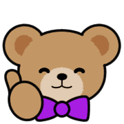 อิโมจิไลน์ Teddy Bear Face EMOJI[PURPLE]