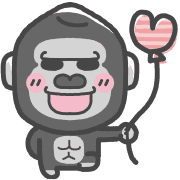 อิโมจิไลน์ Moved!Gorilla Emoji ver.6 dull color