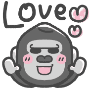 อิโมจิไลน์ Moved!Gorilla Emoji ver.6 dull color