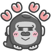 อิโมจิไลน์ Moved!Gorilla Emoji ver.6 dull color