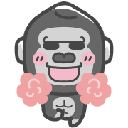 อิโมจิไลน์ Moved!Gorilla Emoji ver.6 dull color