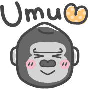 อิโมจิไลน์ Moved!Gorilla Emoji ver.6 dull color