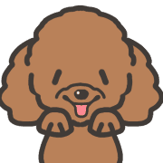 อิโมจิไลน์ A Smiling brown toy poodle