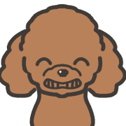 อิโมจิไลน์ A Smiling brown toy poodle