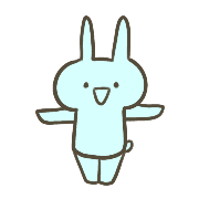 อิโมจิไลน์ cute blue rabbit