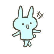 อิโมจิไลน์ cute blue rabbit