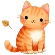 อิโมจิไลน์ Cat and autumn leaves Emoji