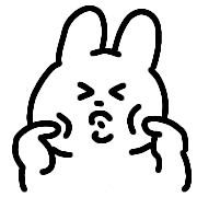 อิโมจิไลน์ White Rabbit Cute Emoji 02