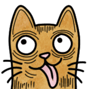 อิโมจิไลน์ Funny cat exaggerated feeling emoji