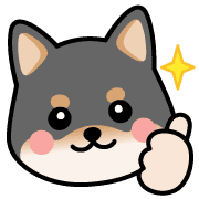 อิโมจิไลน์ Cute Black Shibainu Emoji 40