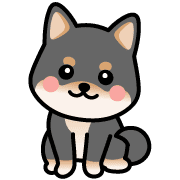 อิโมจิไลน์ Cute Black Shibainu Emoji 40