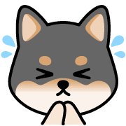 อิโมจิไลน์ Cute Black Shibainu Emoji 40