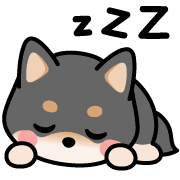 อิโมจิไลน์ Cute Black Shibainu Emoji 40