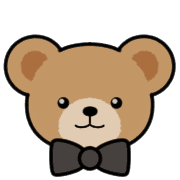 อิโมจิไลน์ Teddy Bear Face EMOJI[BLACK]