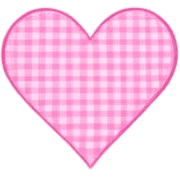 อิโมจิไลน์ Gingham check heart emoji