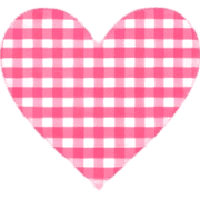 อิโมจิไลน์ Gingham check heart emoji