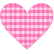 อิโมจิไลน์ Gingham check heart emoji