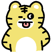 อิโมจิไลน์ Cheerful Tiger Emoji 03