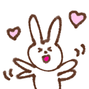 อิโมจิไลน์ cute rabbit happy enjoy emoji