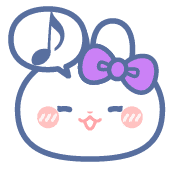 อิโมจิไลน์ Purple ribbon rabbit emoji 2