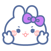 อิโมจิไลน์ Purple ribbon rabbit emoji 2