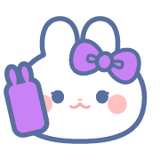 อิโมจิไลน์ Purple ribbon rabbit emoji 2