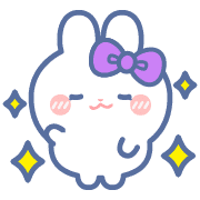 อิโมจิไลน์ Purple ribbon rabbit emoji 2