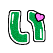 อิโมจิไลน์ Green glitter letter