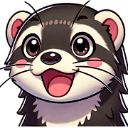 อิโมจิไลน์ Ferret emoji 2nd edition (Black Saber)