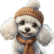 อิโมจิไลน์ White Poodle Emoji for Every Day