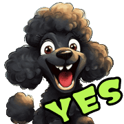 อิโมจิไลน์ Black Poodle Emoji for Every Day