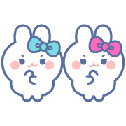 อิโมจิไลน์ rabbit friend emoji light blue and pink