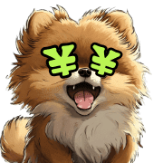 อิโมจิไลน์ Brown Pomeranian Emoji for everyday use