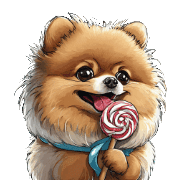 อิโมจิไลน์ Brown Pomeranian Emoji for everyday use