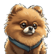 อิโมจิไลน์ Brown Pomeranian Emoji for everyday use