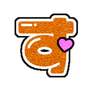 อิโมจิไลน์ Orange glitter letter