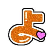 อิโมจิไลน์ Orange glitter letter