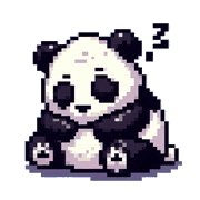 อิโมจิไลน์ Cute panda emoji(pixel art)