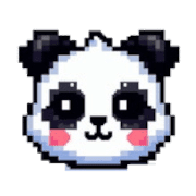 อิโมจิไลน์ Cute panda emoji(pixel art)