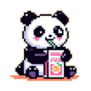 อิโมจิไลน์ Cute panda emoji(pixel art)