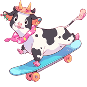 อิโมจิไลน์ Cute cows and skateboard