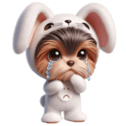 อิโมจิไลน์ 3D Yorkshire Terrier with rabbit ears