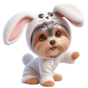 อิโมจิไลน์ 3D Yorkshire Terrier with rabbit ears