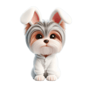 อิโมจิไลน์ 3D Yorkshire Terrier with rabbit ears