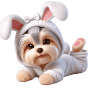 อิโมจิไลน์ 3D Yorkshire Terrier with rabbit ears